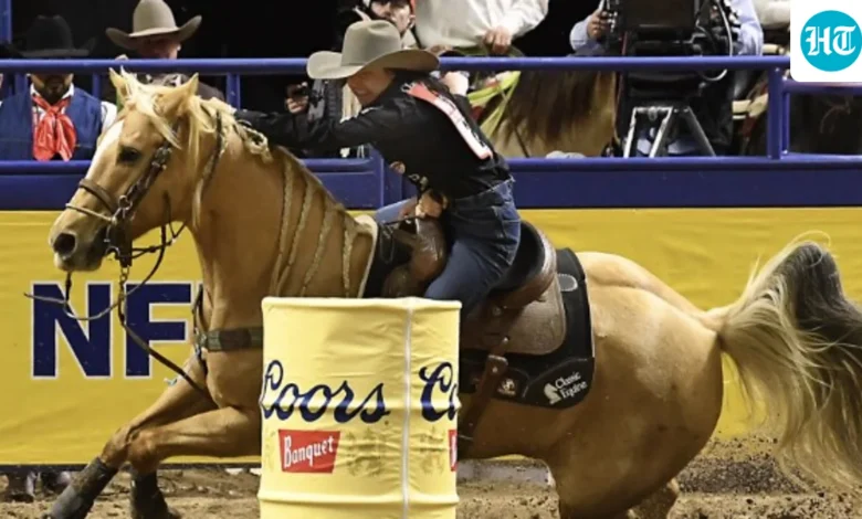 National Finals Rodeo Day 3 standings: Who recorded the best time in barrrel racing? Full list here | Hindustan Times
