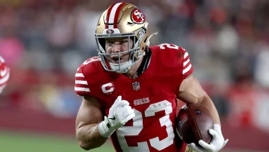 Niners RB Christian McCaffrey (back) expected to play Sunday vs. Titans