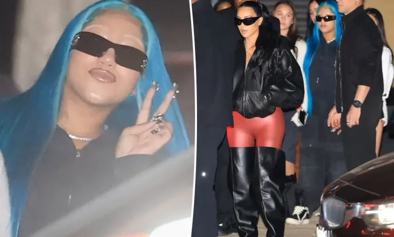 North West shows off her bleached eyebrows during night out with mom Kim Kardashian