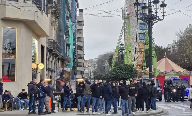 Operativo especial en Vigo para escoltar a Balaídos a los 1.100 «tiffosi» del Bolonia
