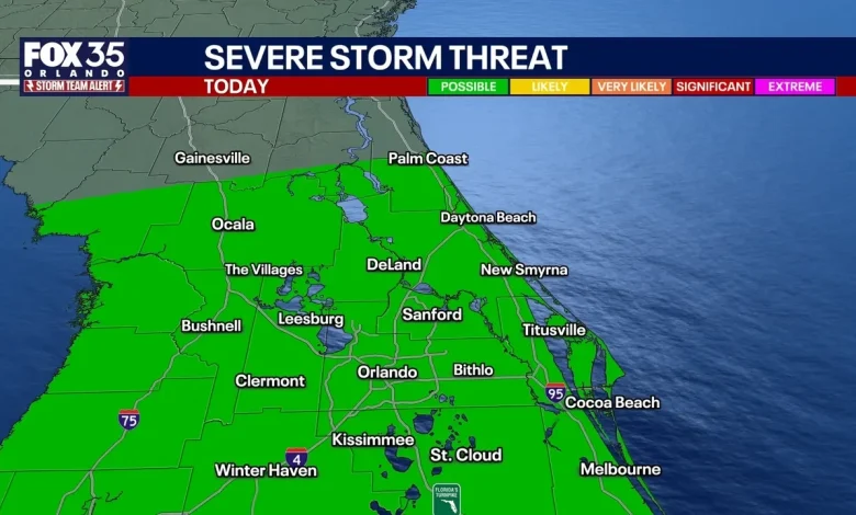 Orlando Weather: Strong thunderstorms, slight tornado threat overnight