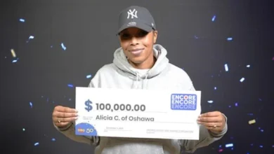 Oshawa woman wins $100,000 on a free play lottery ticket