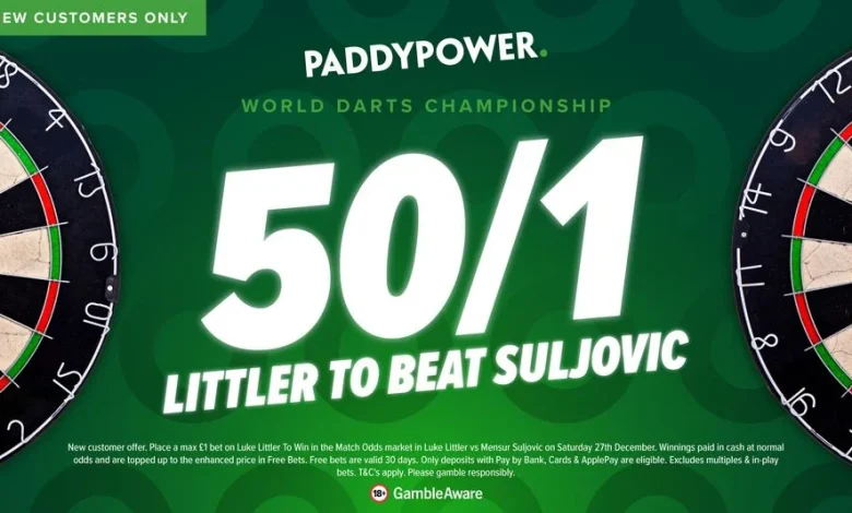 Paddy Power World Darts Championship odds boost: get 50-1 on Luke Littler to beat Mensur Suljovic