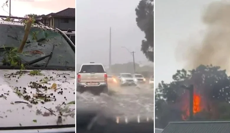 Perth hit by fires, thunderstorm and hail as wild weather batters city