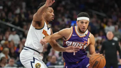 Phoenix Suns' Dillon Brooks and Collin Gillespie lead way for Phoenix in first half vs Nuggets