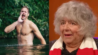 Pillion's Alexander Skarsgård says he is 'not really' gay when asked about sexuality by Miriam Margolyes