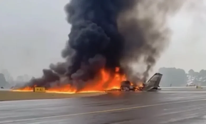 Plane owned by NASCAR driver crashes while landing at Statesville Regional Airport