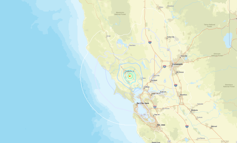 Preliminary magnitude 4.0 earthquake hits near Santa Rosa