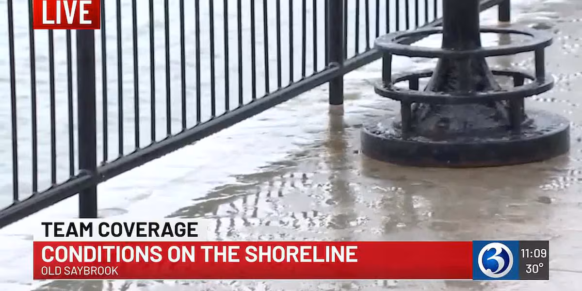 Rain arrives along the Connecticut shoreline
