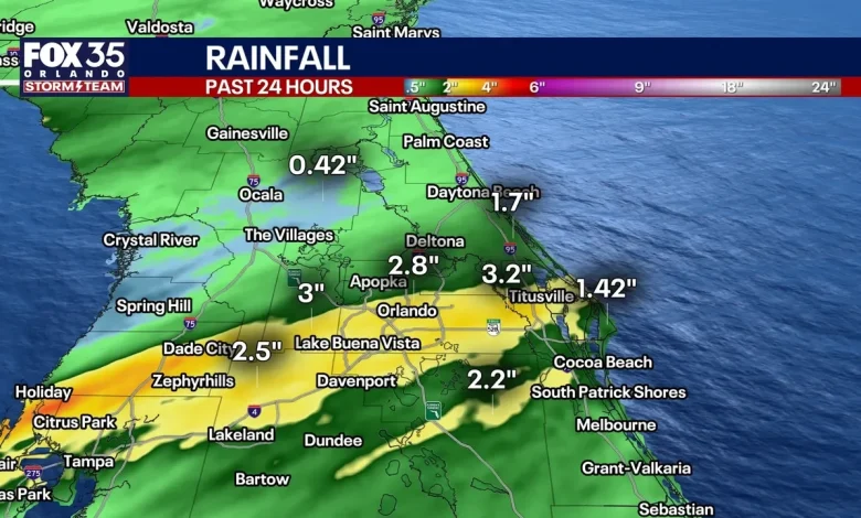 Rainfall totals: Here's how much fell in Orlando, Central Florida