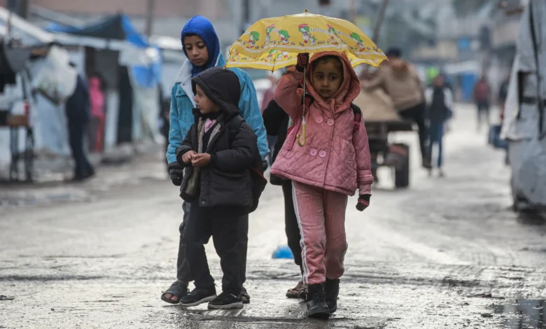 Rainstorm floods Gaza tents as UN expert slams Israel's 'slow genocide'