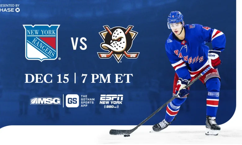 Rangers vs. Ducks: Pregame Notes
