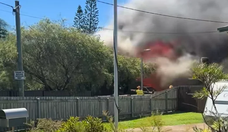 Redland Bay: Grave fears for person pulled from house fire near Brisbane