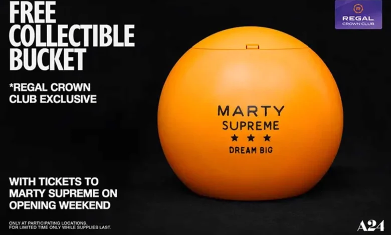 Regal Crown Club Free ‘Marty Supreme’ Ping Pong Ball Popcorn Bucket