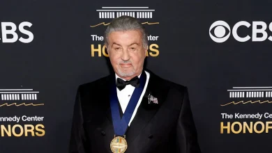 Rocky star Sylvester Stallone, 79, uses cane in public for first time during award ceremony