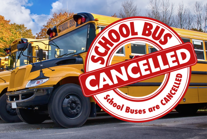 SCHOOL BUSES CANCELLED FOR AREA