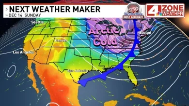 San Antonio big weekend weather swing with strong cold front