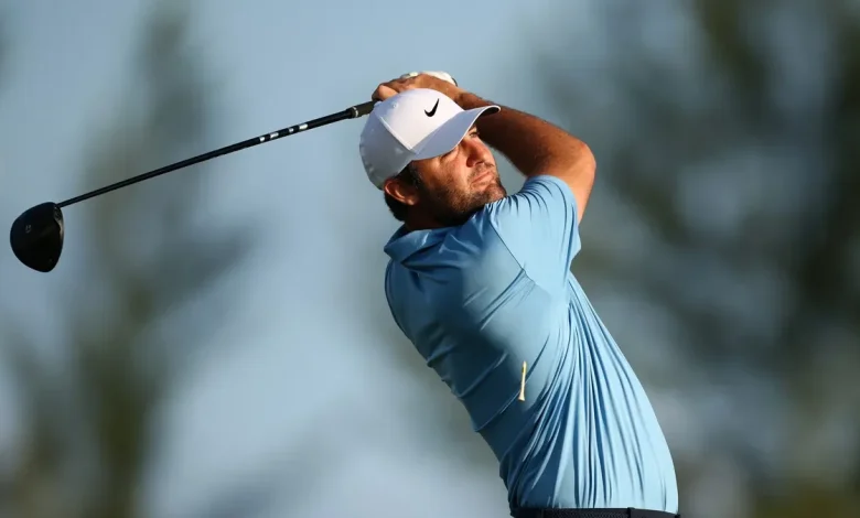 Scottie Scheffler testing driver under tournament competition at Hero