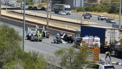 Serious crash shuts part of train line and Perth freeway