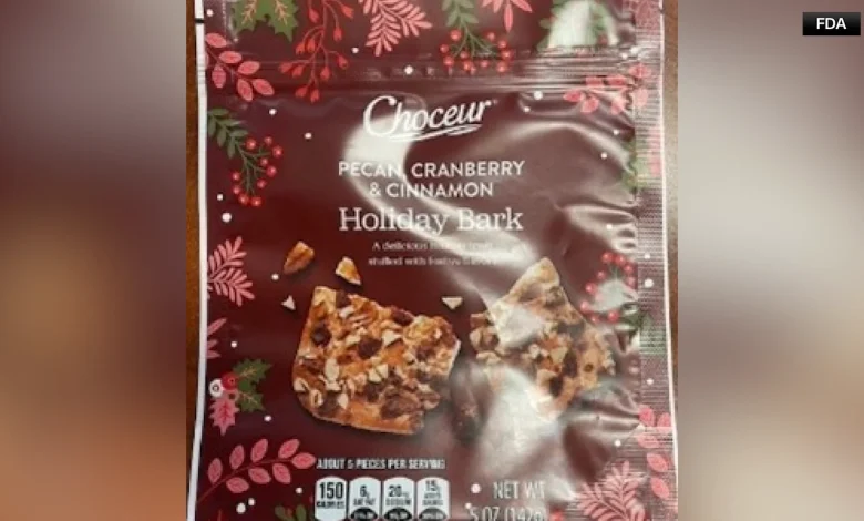 Silvestri Sweets issues recall of two holiday bark flavors sold at Aldi stores nationwide due to potential addition of undeclared allergens