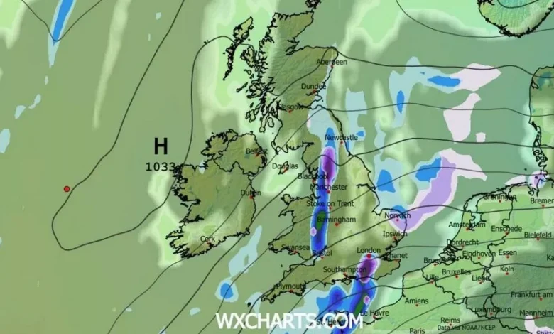 Snow blast set to sweep all of UK in 72 hours as Brits brace for 6-inch flurries