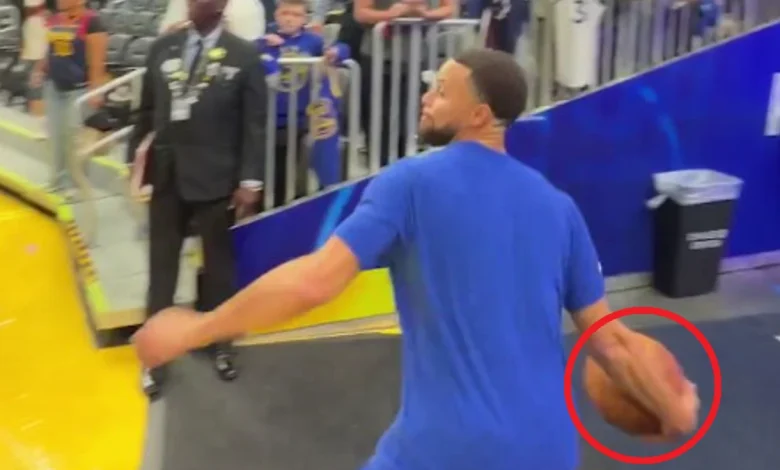 Steph Curry shows full signs of injury recovery to sprint off after insane pre-game tunnel shot