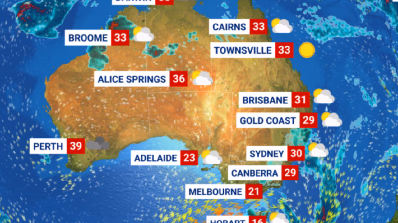 Storms split the nation as heat, hail and snow hit Australia