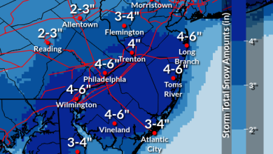 Sunday morning snow, then bitterly cold to start week, late week warm up
