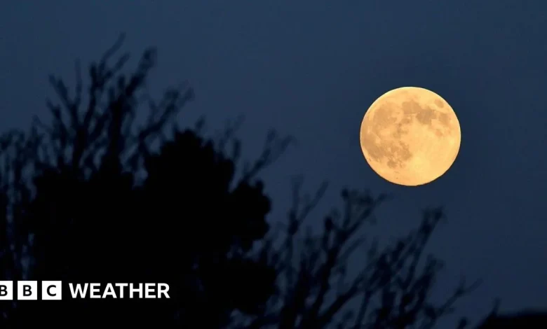 Supermoon dazzles with a halo in the night sky