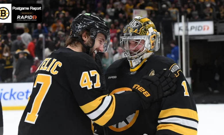 Swayman Shuts Down Red Wings in 3-2 Win