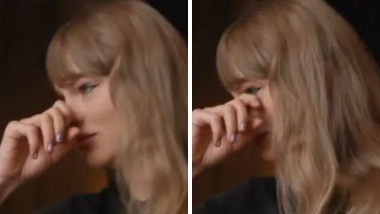 Taylor Swift breaks down in tears on screen