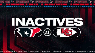 Texans Inactives: Week 14 at Kansas City Chiefs