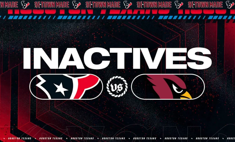 Texans Inactives: Week 15 vs Arizona Cardinals