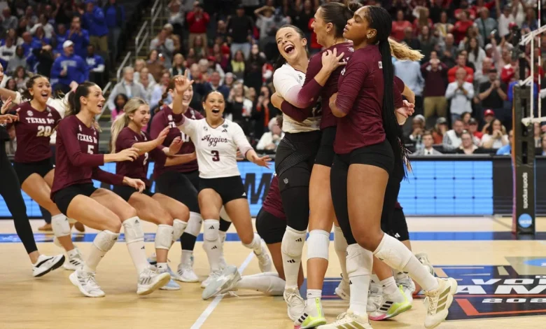 Texas A&M volleyball takes out another titan, sweeping No. 1 Pitt to reach national championship