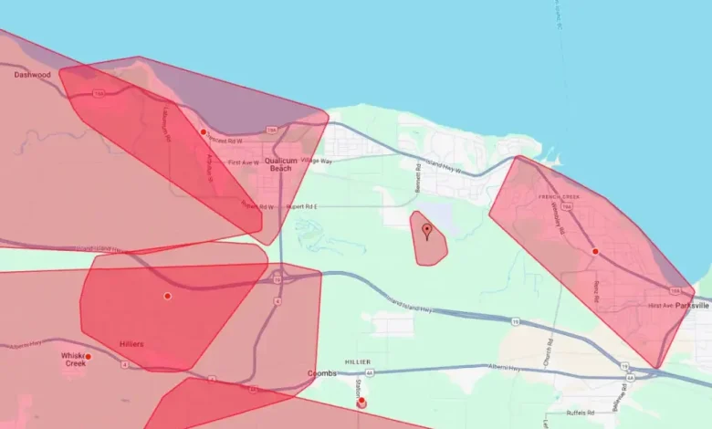 Thousands of customers lose power in Parksville Qualicum Beach