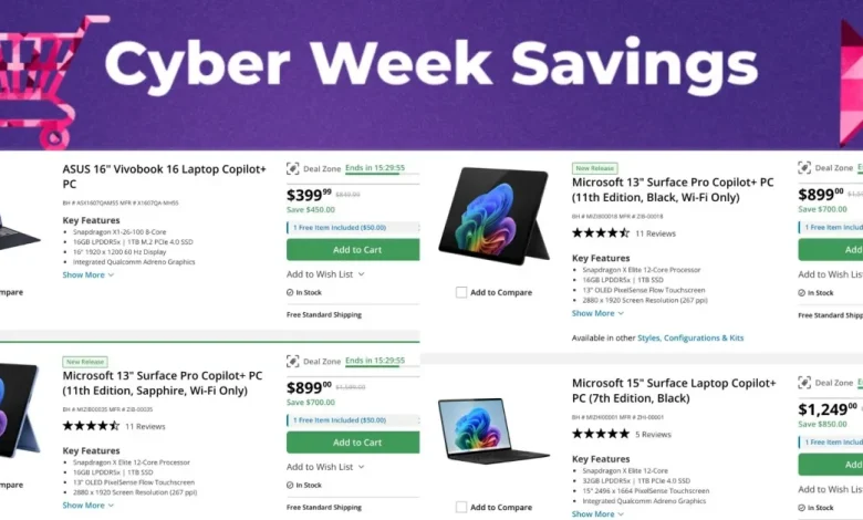 Today only – B&H offering up to $850 off Snapdragon Copilot+ laptops: Microsoft Surface, ASUS Vivobook, more