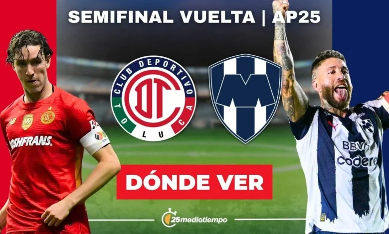 Toluca vs. Monterrey: dónde y a qué hora ver EN VIVO Semifinal Vuelta