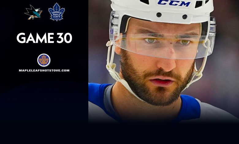 Toronto Maple Leafs vs. San Jose Sharks – Game #30 Projected Lines, Preview & TV Info