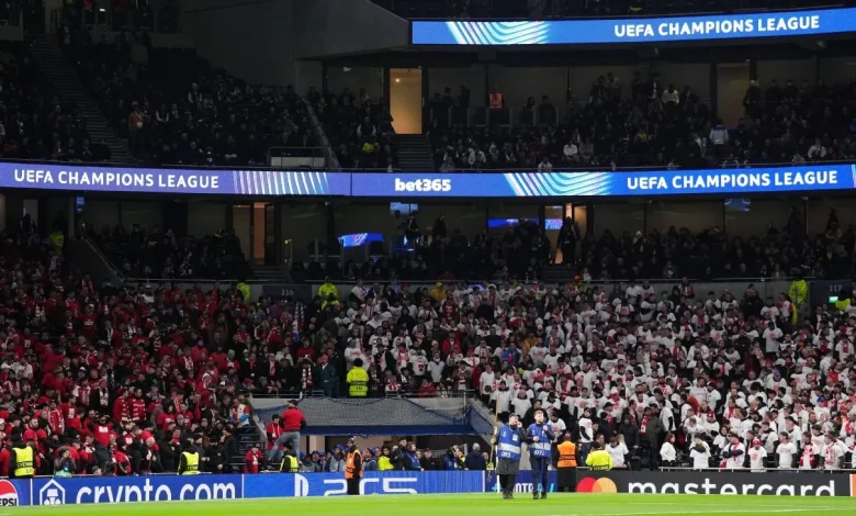 Tottenham fan group's rainbow flag moved for Champions League game