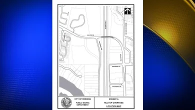 Traffic control on Hilltop Drive for PG&E repairs in Redding