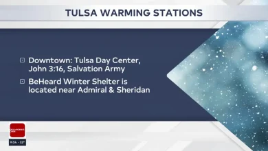 Tulsa warming shelters open their doors. Winter weather prep underway.