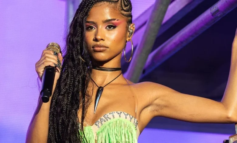 Tyla Turns Heads in Neon Mini-Shorts