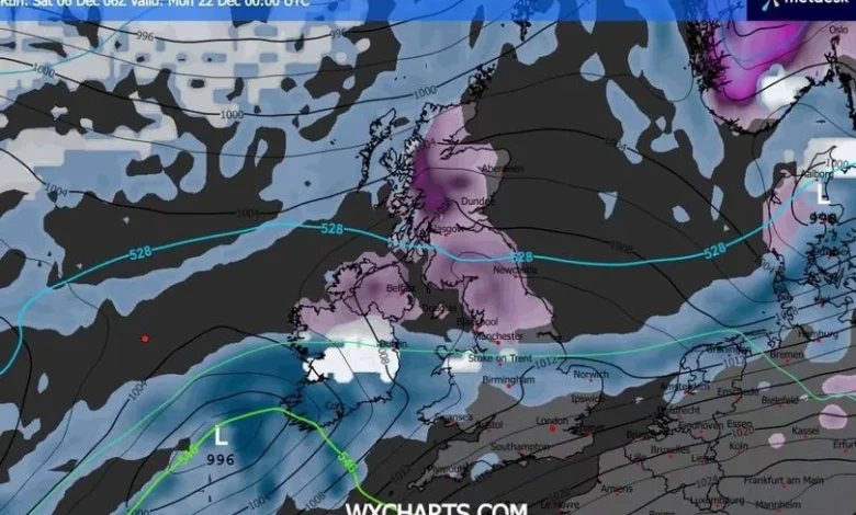 UK Christmas snow forecast as 3 snowstorms could hit half of Britain before festive period