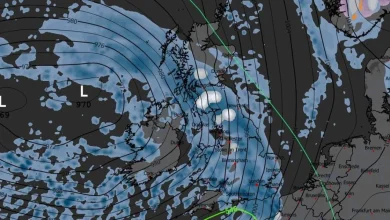 UK weather maps forecast snow and heavy winds to batter parts of country TONIGHT