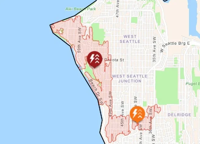 UPDATE: Five-hour power outage for almost 5,000 West Seattle customers. Plus, Junction tree down (but not the outage cause)