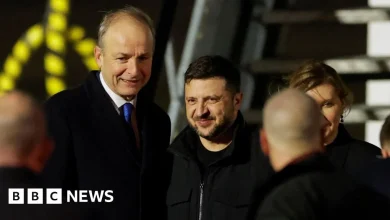 Ukrainian President Volodymyr Zelensky arrives in Dublin