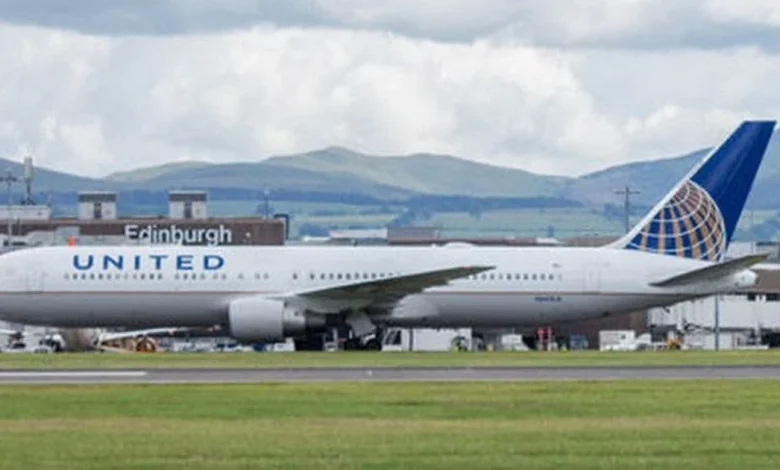 United Airlines pilot declares onboard emergency as flight diverted to Edinburgh