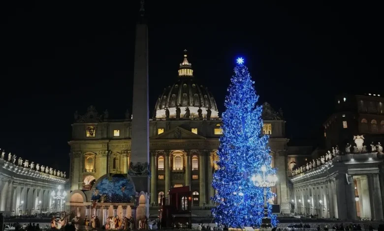 Vatican unveils Nativity scene, lights Christmas tree in St. Peter’s Square