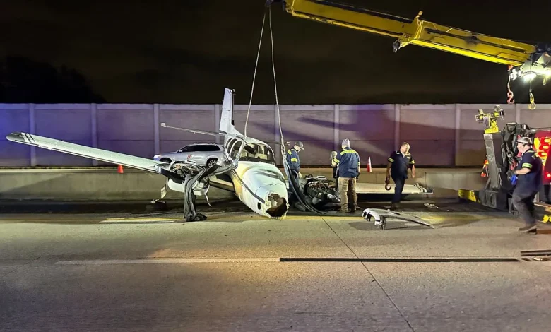 Video: Plane lands on I-95 in Brevard County, crashing into car and injuring driver