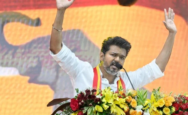 Vijay Slams ‘Vested Interests’, Vows Smear Campaigns Won’t Succeed at TVK Rally in Erode